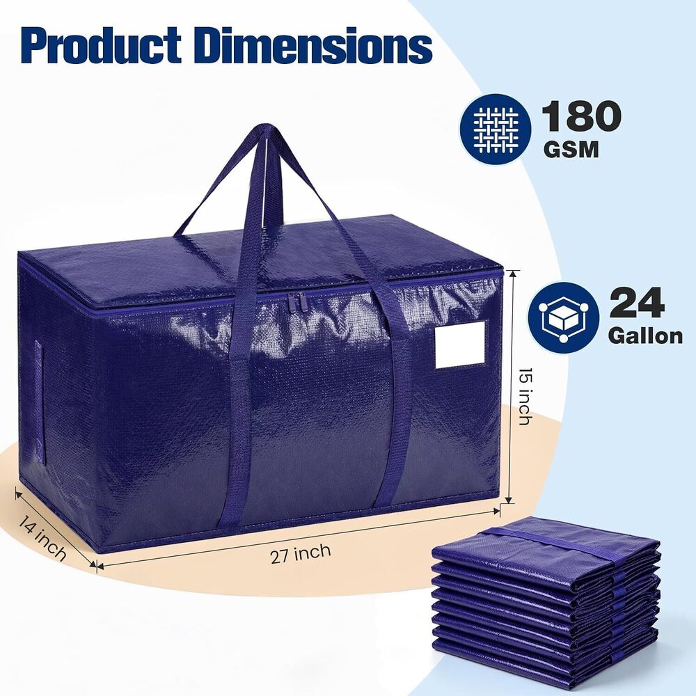 Heavy-Duty Storage Bags 6 Pack Waterproof Totes - Picture 2 of 6